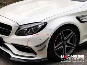 Mercedes-Benz C-Class W205 Front Bumper Fins - Carbon Fiber
